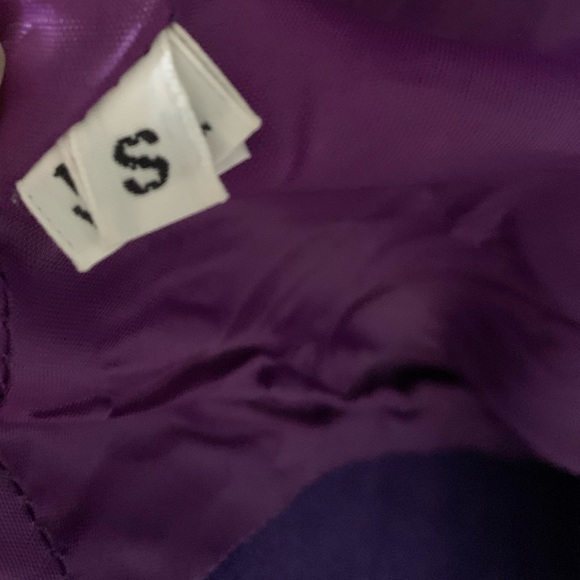 Vintage VTG Purple Leather and Wool Jacket Small - Picture 9 of 13